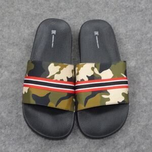 INC International Concepts Sandals Mens 9‎ M Slides Gemini Open Toe Camo Green